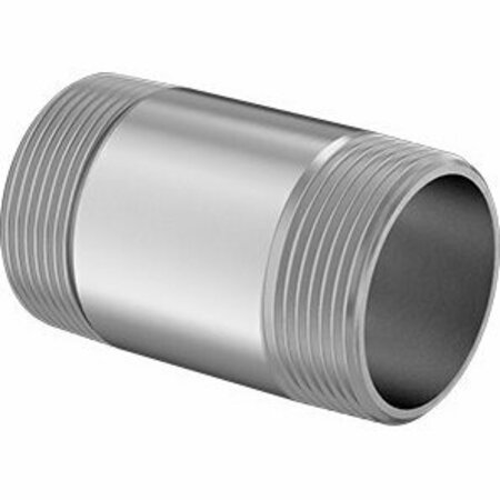 BSC PREFERRED Standard-Wall 316/316L Stainless ST Threaded Pipe Threaded on Both Ends 1-1/2 BSPTx1-1/2 NPT 3Long 5470N207